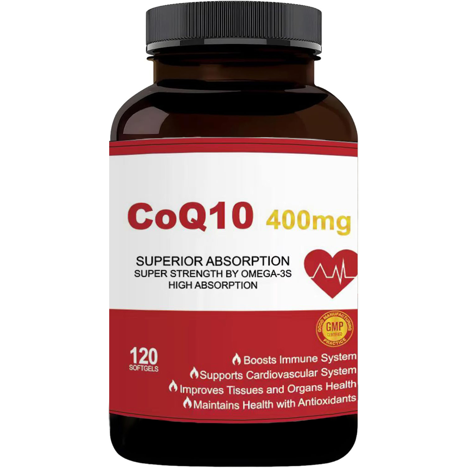 Apple Cider Vinegar Pill - Omega-3 içeren CoQ10 400mg, Kalp ve